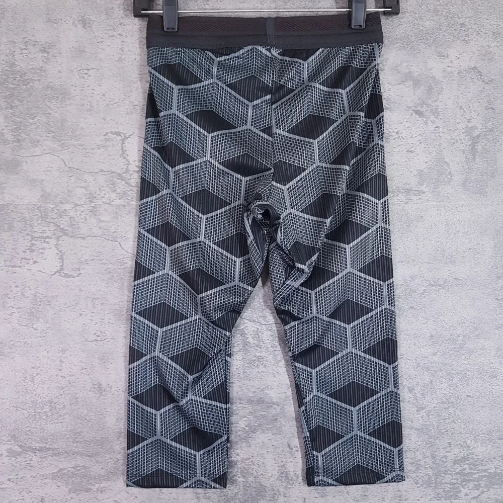 NIKE Pro Elite Track &‎ Field 3/4 Tights Pants Womens LARGE Black Grey Red USA